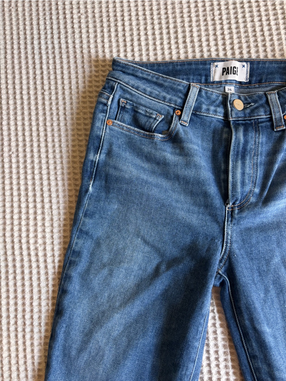 PAIGE Indigo High-Rise Skinny Jeans with Raw Hem